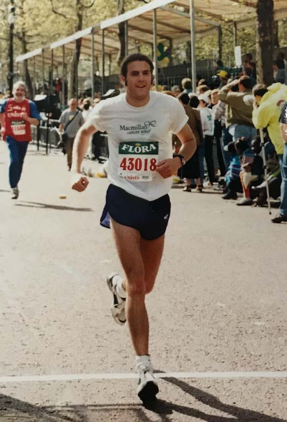  Coach Ian giving a silent demo of stylish over-striding in the 90’s. 