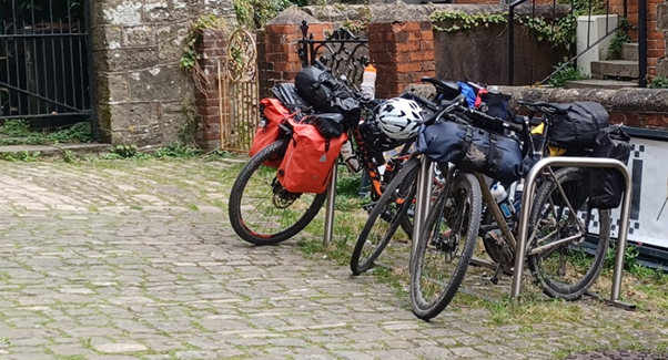   Photo: Resting at the top of Gold Hill.  