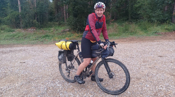   Photo: Paul invested in a high-quality bike rack & bag system set up. Very smart.  